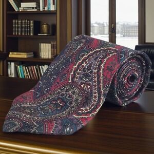 Surrey USA Mens Italian Silk Tie Paisley‎ VTG Quiet Luxury Y2K 56.5x3.5